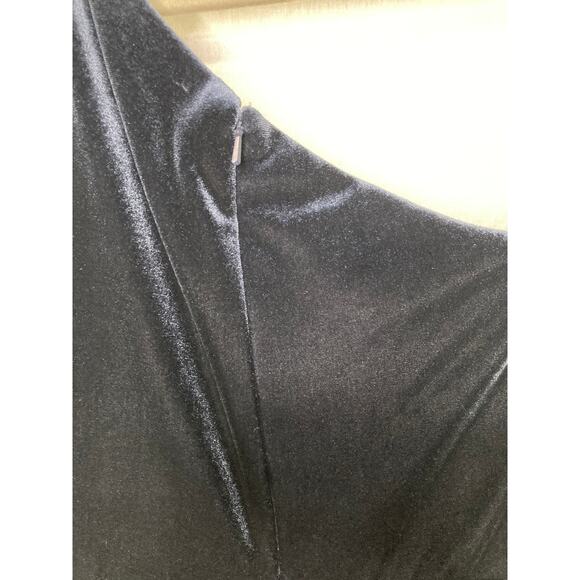 Jenny Yoo Size 00 Velvet One Shoulder Split Maxi Color French Blue Cybill Gown - Picture 6 of 11